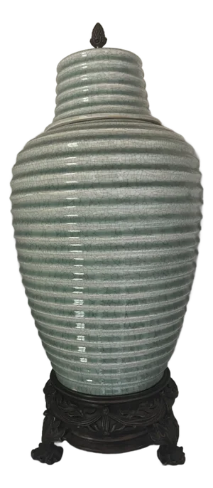 Vintage Wildwood Ribbed Ginger Jar With Base