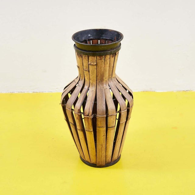 Vintage Vase in Bamboo For Sale - Image 6 of 6