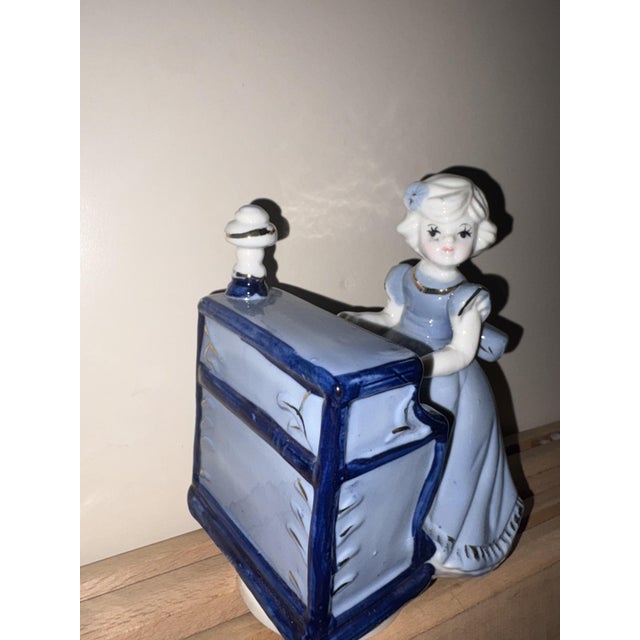 Blue Vintage Ceramic Statue from Capodimonte, 1950 For Sale - Image 8 of 8