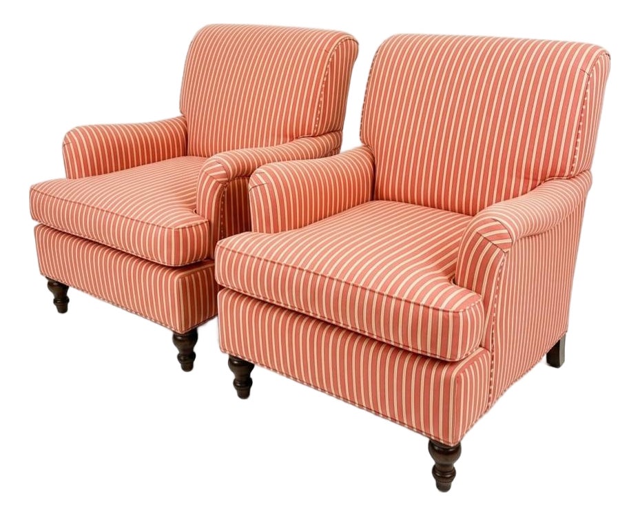 Set of Striped Lounge Chairs