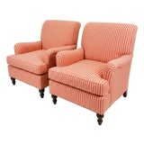 Set of Striped Lounge Chairs For Sale
