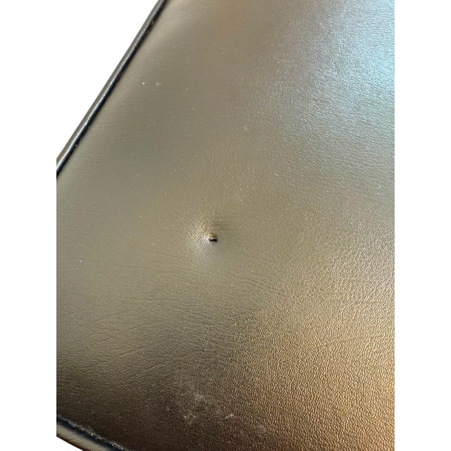 Mid 20th Century Faux Leather Black Parsons Style Stool For Sale - Image 10 of 12