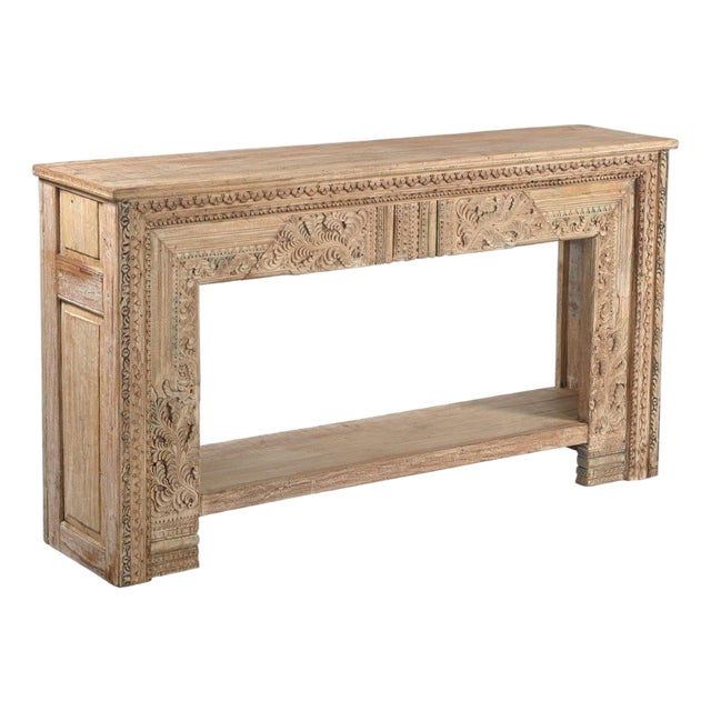 Console Table Constructed From Antique Indian Carved Elements and Reclaimed Wood For Sale