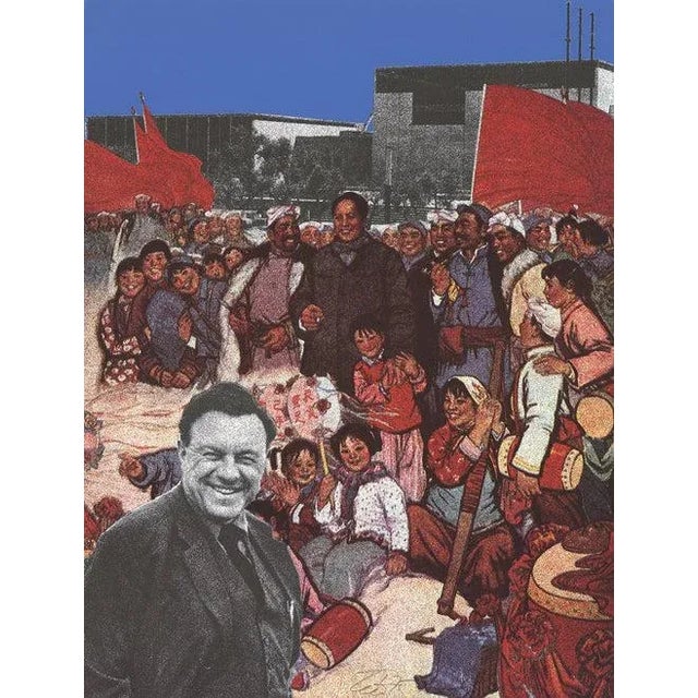 Contemporary 1975 Anthony Cortez 'Teddy Kollek, Mayor' Contemporary Multicolor Serigraph For Sale - Image 3 of 3