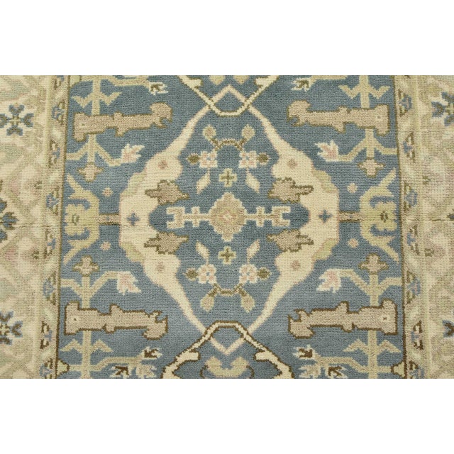 2020s Oushak Rug 4’1” X 6’1” Blue Wool Tribal Hand-Knotted Oriental Carpet For Sale - Image 5 of 13