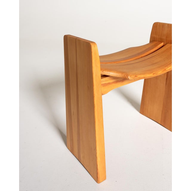 Wood Jonte Stool in Pine by Gilbert Marklund for Furusnickarn Ab, Sweden, 1969 For Sale - Image 7 of 8