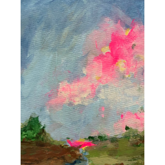 2020s Daybreak at the Bend - Original Abstract Landscape on Watercolor Paper, Framed – By Heather Dawn Batchelor For Sale - Image 5 of 5