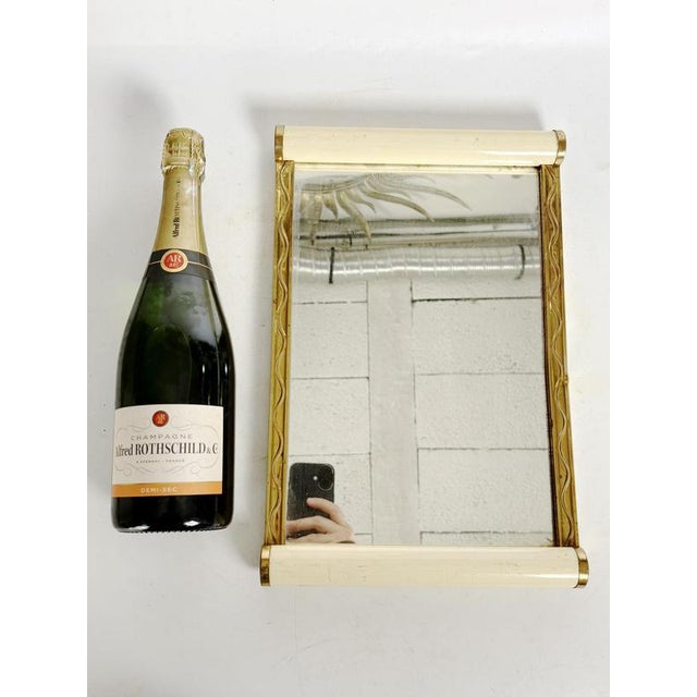 Art Deco Wooden and Mirrored Tray, France, 1940 For Sale - Image 3 of 14