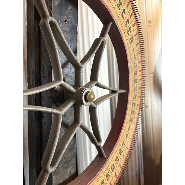 Yellow Vintage Tabletop Carnival Wheel of Fortune With Wooden Stand For Sale - Image 8 of 12
