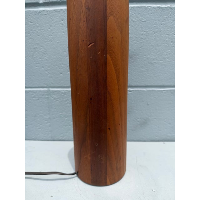 Mid 20th Century Mid-Century Modern Turned Teak Table Lamp by Marshall Studios For Sale In West Palm - Image 6 of 6