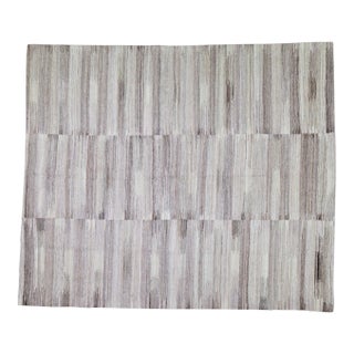 Turkish Mazandaran Hand Made Organic Wool Natural Color Tribal Kilim,6'1"x7'2" For Sale