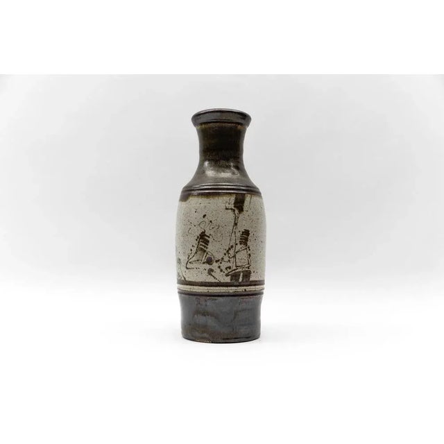 German Studio Ceramic Floor Vase from Wilhelm & Elly Kuch, 1960s, in Very Good conditions. Designed 1960 to 1969 This...