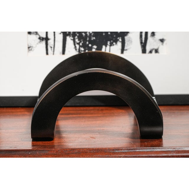 Metal Modern Luxury Clean Lines Ralph Lauren Home Solid Metal Bookends For Sale - Image 7 of 13