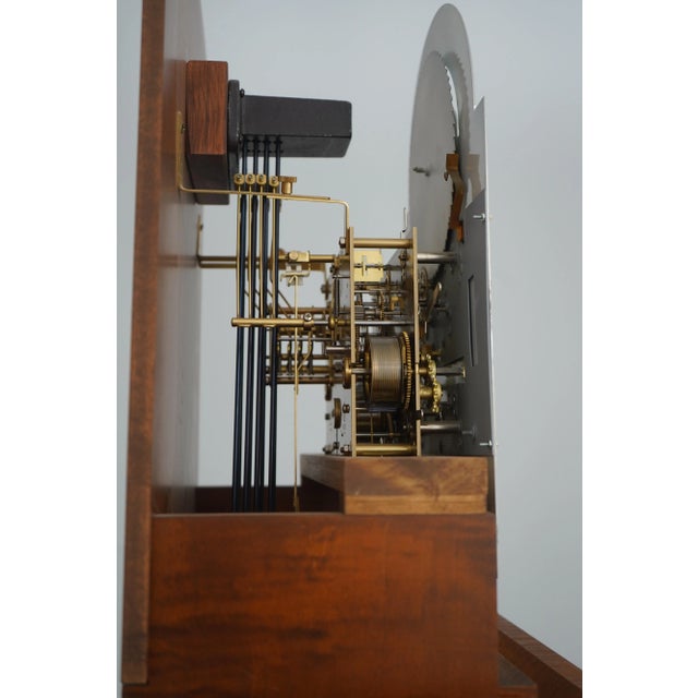 Tiger Maple Chippendale Style Grandfather Clock For Sale - Image 11 of 12