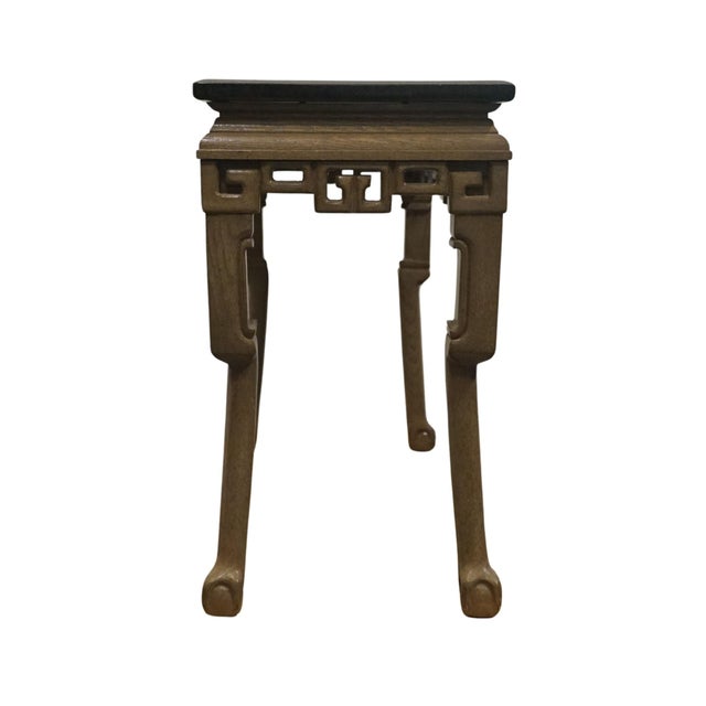 Tan Marge Carson Asian Inspired Contemporary Modern 55" Sofa Console Entry Table W. Granite Top Sq55130k For Sale - Image 8 of 9