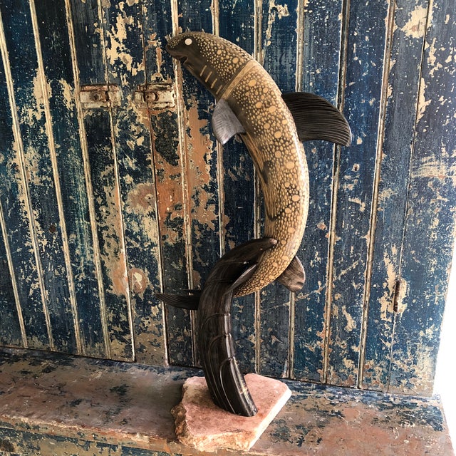 Asian Style Shark Statue on Marble Base For Sale - Image 10 of 12