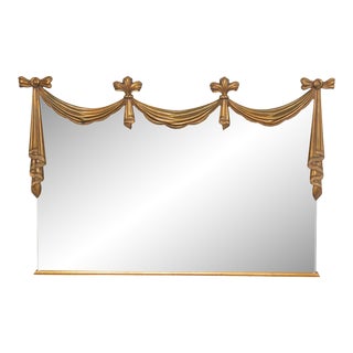 Hollywood Regency Curtain Swag Mantel or Fireplace Mirror For Sale