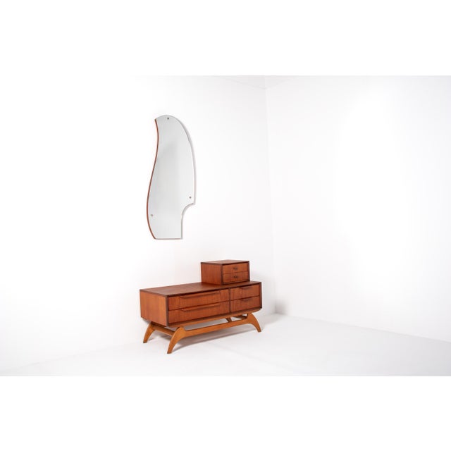Mid-Century Danish Teak Lowboy Dresser with Mirror, 1950s, Set of 2 For Sale - Image 13 of 13