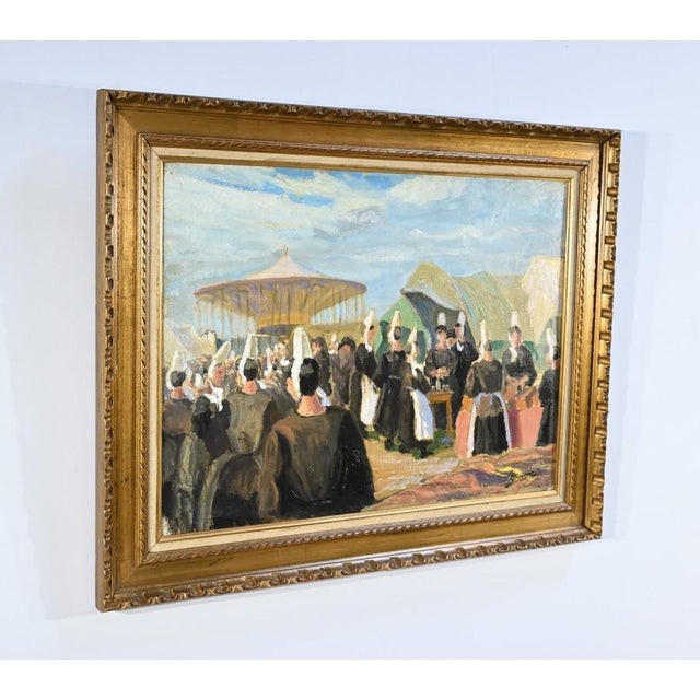 Oil on canvas from the 20th century school painted during the second part of the said century. This work, signed by the...