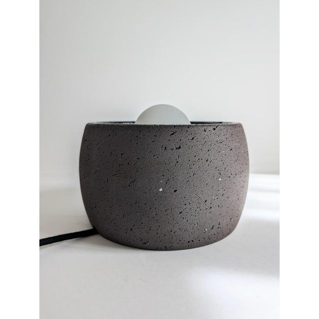 Caldera Partially Glazed Lava Stone Table Lamp by Clemence Birot For Sale - Image 16 of 18