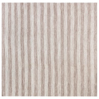 Contemporary Striped Brown and Beige Flat-Weave Wool Rug by Doris Leslie Blau For Sale