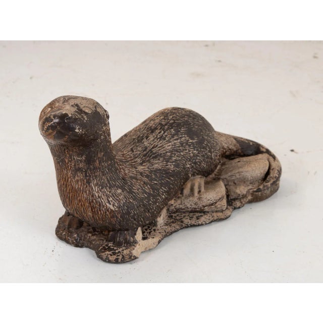Vintage Cast Stone Otter For Sale - Image 10 of 10