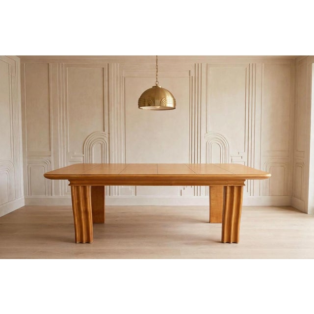 Art Deco Dining Table in Honey-Colored Wood, 1920s For Sale - Image 4 of 7