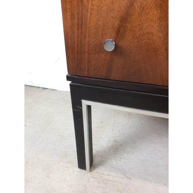 1970s Pair of Mid Century Modern Two Drawer Nightstands With Chrome Accents For Sale - Image 10 of 18