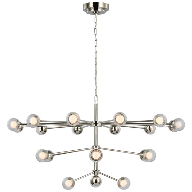 Alloway Large Chandelier in Polished Nickel with Clear Glass Designer: kate spade new york Canopy: 6.25" Round Mounting:...