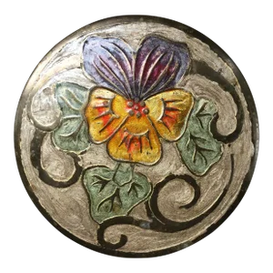 1960s Brass Keepsake Box With Painted Enamel Pansies