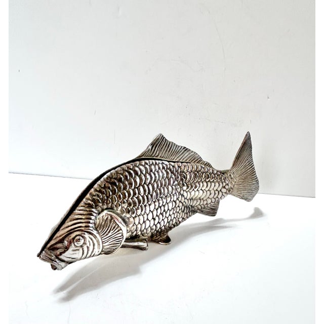Vintage Silver-Plated Figural Fish Menu Holder or Place Card Stand, Mid-20th Century For Sale - Image 11 of 12