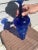 Mid 19th Century Vintage Mid-Century Cobalt Blue Art Glass Beehive Vase For Sale - Image 5 of 7
