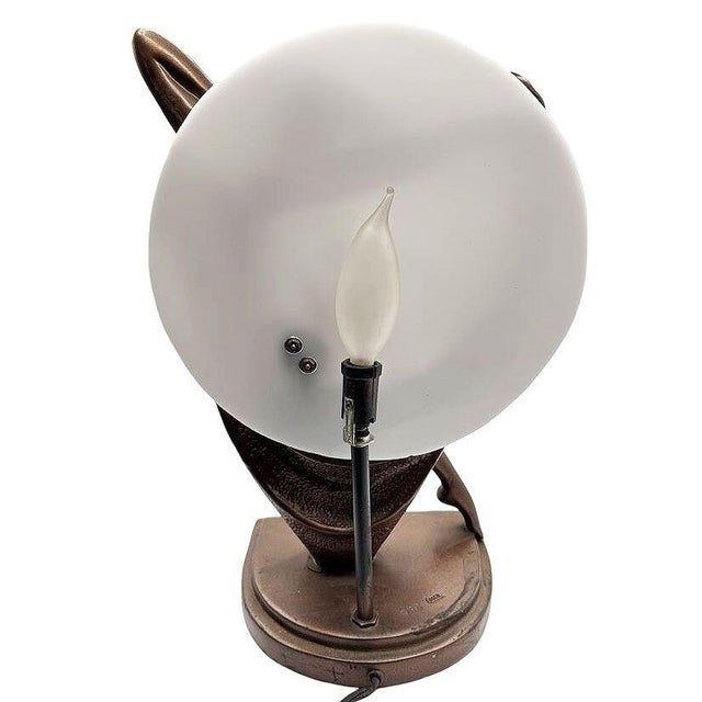 Plastic 1990s Art Deco Style Nude Flapper Lamp by Crosa for Widdop Bingham & Co LTD For Sale - Image 7 of 11