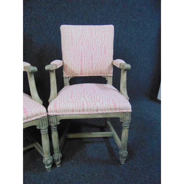 Victorian Gustavian Style Gray Painted Dining Chairs - Set of 8 For Sale - Image 10 of 12