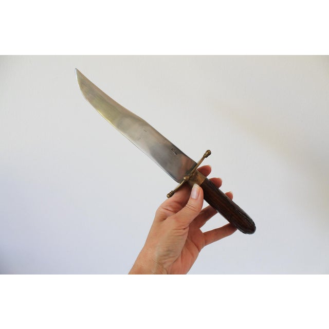 Brown Mid-20th-Century Hand-Carved Wooden Knife and Fork Set For Sale - Image 8 of 13