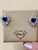 GIA Certified Ceylon Heart Shape Sapphire & 3.5 Carat Diamond Stud Earring 18KG For Sale - Image 13 of 18