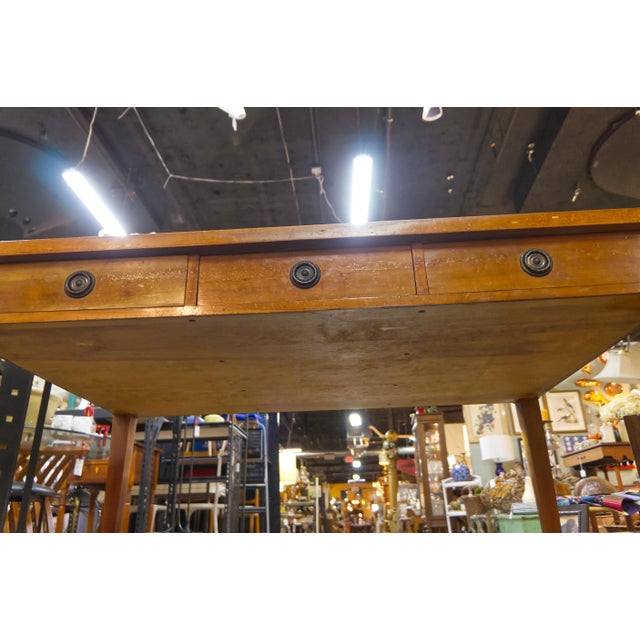 Brown Late 20th Century Pink Marble Top Wooden Desk For Sale - Image 8 of 10
