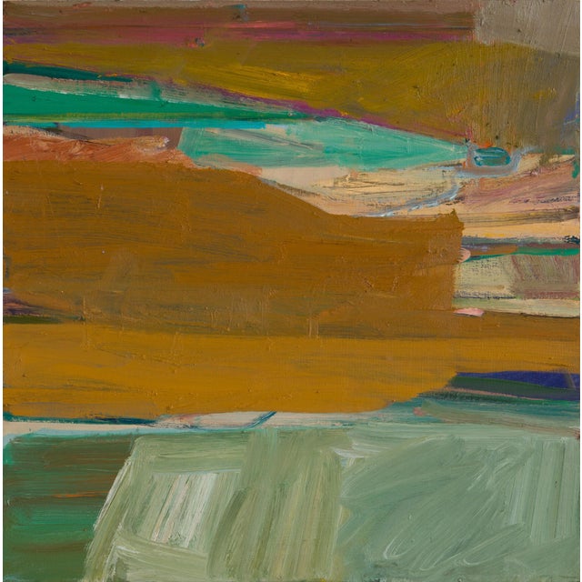 Landscape D by Hiroshi Sato | Oil on canvas Abstract landscape with earthy tones and shapes. For Sale