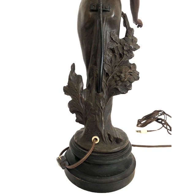 Early 20th Century Art Nouveau Figural Lamp, by Viennese Sculptor Theodor Ullmann For Sale - Image 9 of 13