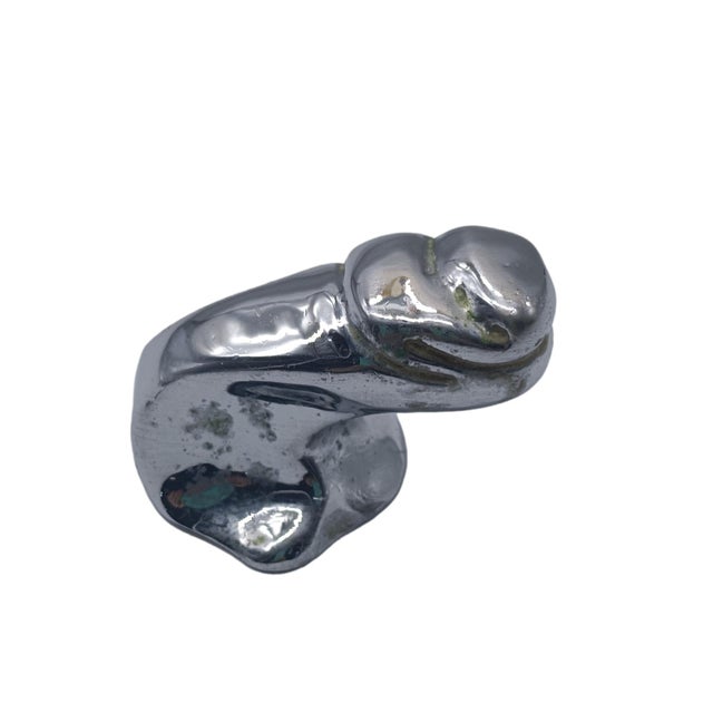 Mid-Century Modern Vintage Silver-Plated Bronze Handles by Annibale Oste, Italy, 1970s, Set of 5 For Sale - Image 3 of 8