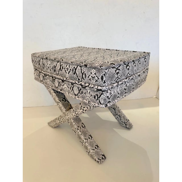Billy Baldwin Style Faux Python Benches -A Pair | Chairish