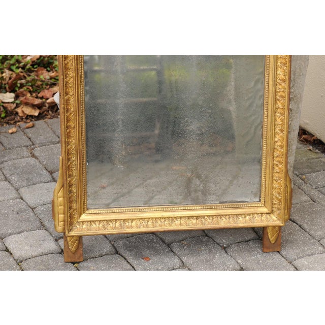 Wood French Louis XVI Late 18th Century Giltwood Mirror with Liberal Arts Motifs For Sale - Image 7 of 11