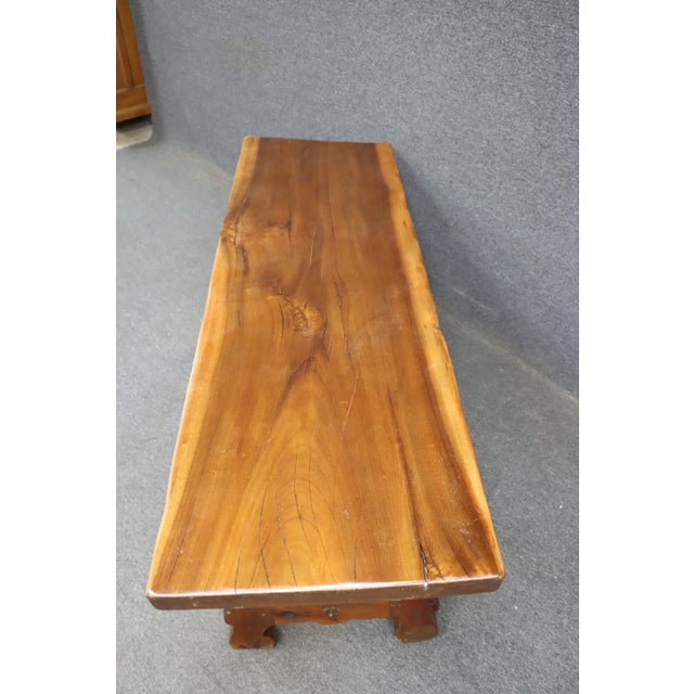 Wood Spanish Style Iron & Walnut Trestle Base Table For Sale - Image 7 of 9