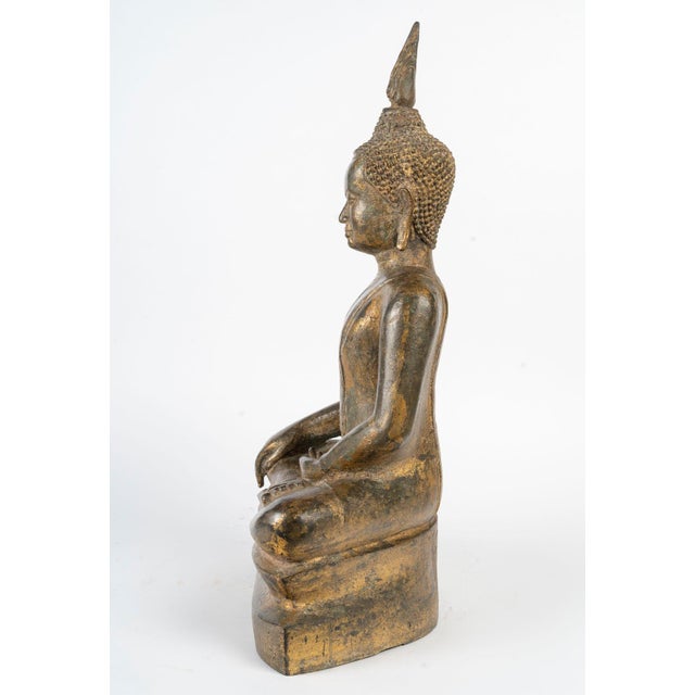 Seated Buddha, 18th Century-19th Century, Bronze with Traces of Gilding For Sale - Image 5 of 8