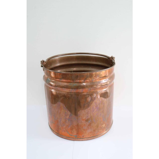 Mid-Century Modern Large Danish Copper Bucket Plant Pot, 1960s For Sale - Image 3 of 11