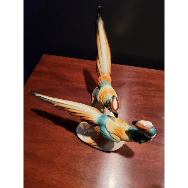 Ceramic Mid 20th Century Mid-Century Modern Pair of Ring Neck Pheasants by Copley For Sale - Image 7 of 8