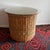 1960s 1980's Rattan Round Drum Table Bielecky Brothers Style Glass Too For Sale - Image 5 of 10