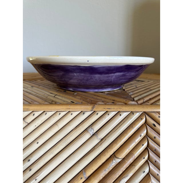 Vintage 12.5” Signed Sunburst Ceramic Pottery Bowl For Sale - Image 9 of 11