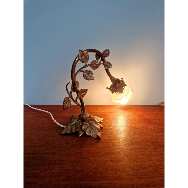 Gilt Bronze and Satin Glass Table Lamp, 1890s For Sale - Image 11 of 12