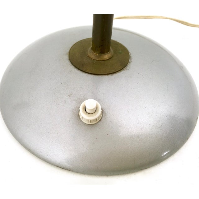 Vintage Desk Lamp in Brass and Silver Varnished Metal, 1950s For Sale - Image 10 of 11
